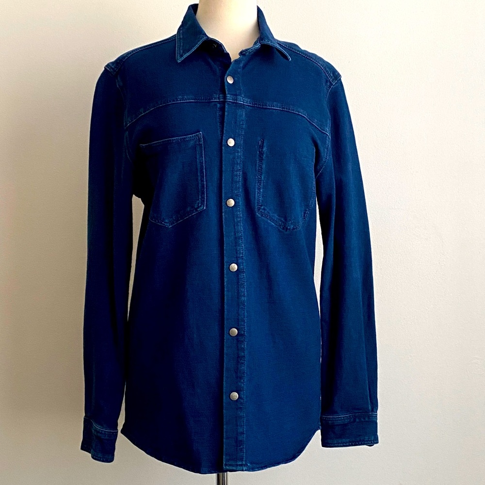 Zara Soft Denim Snap Button Shirt Size M NWT